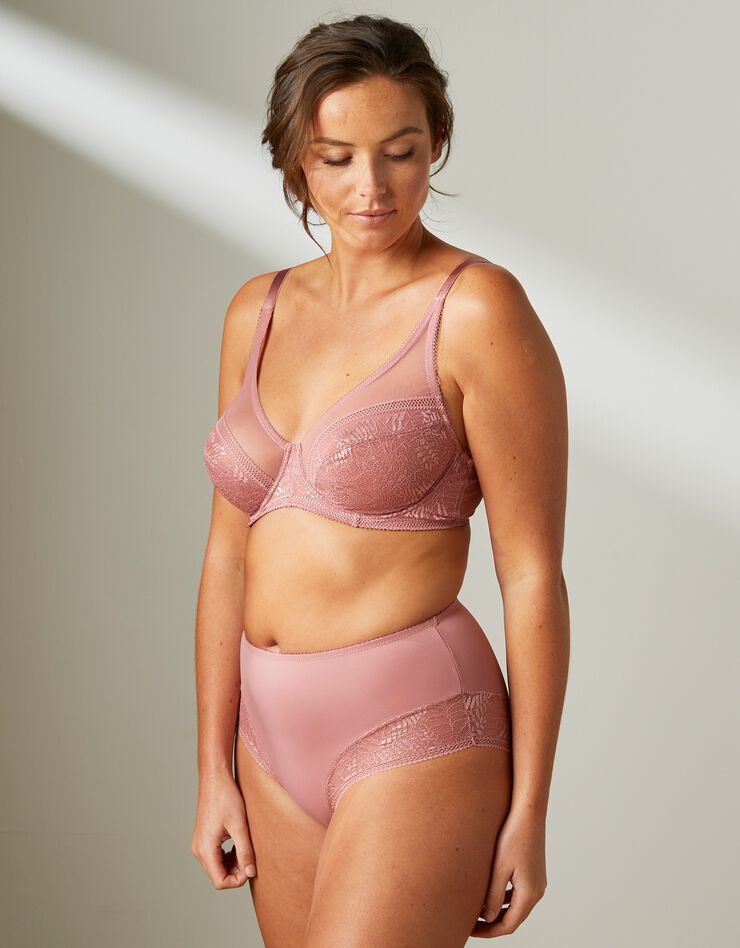 Culotte haute dentelle et microfibre Camana - lot de 2 (bois de rose) Culotte haute dentelle et microfibre Camana - lot de 2 (bois de rose)