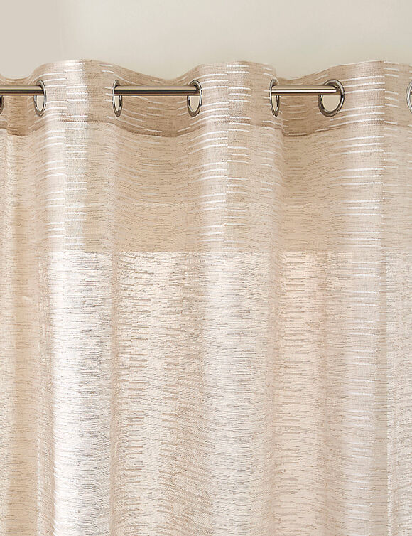 Voilage &eacute;tamine fil chenille finition &oelig;illets (naturel)