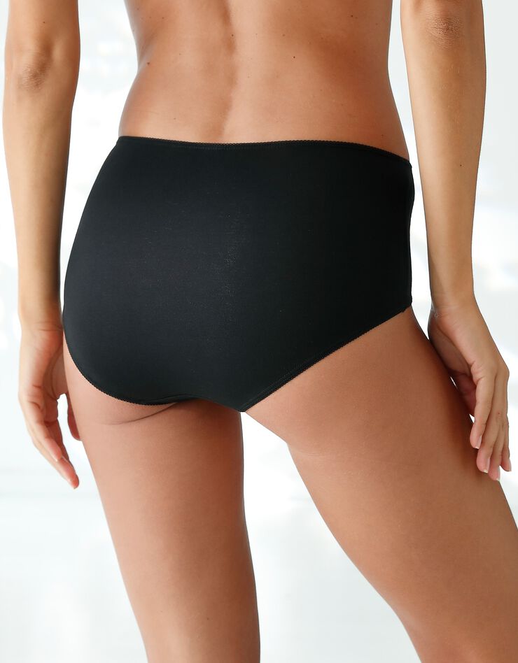 Culotte forme maxi coton stretch - Lot de 4 (gris chiné + noir) Culotte forme maxi coton stretch - Lot de 4 (gris chiné + noir)