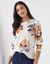 Pull imprim&eacute; fleurs (&eacute;cru / rose)