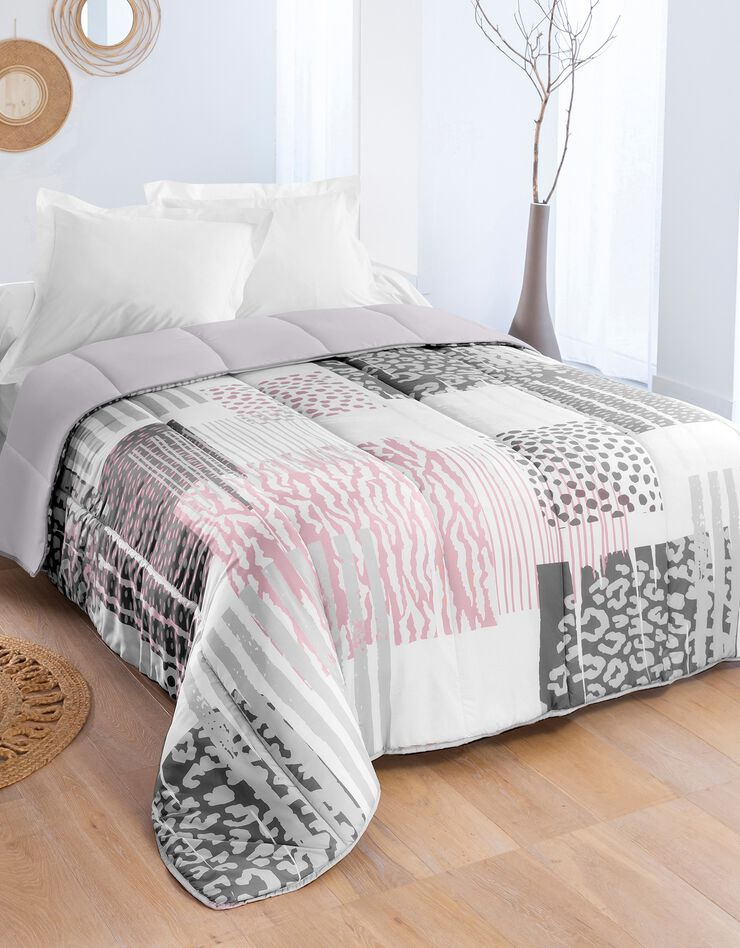 Couette microfibre imprimée Savane - 400g/m2 (gris)