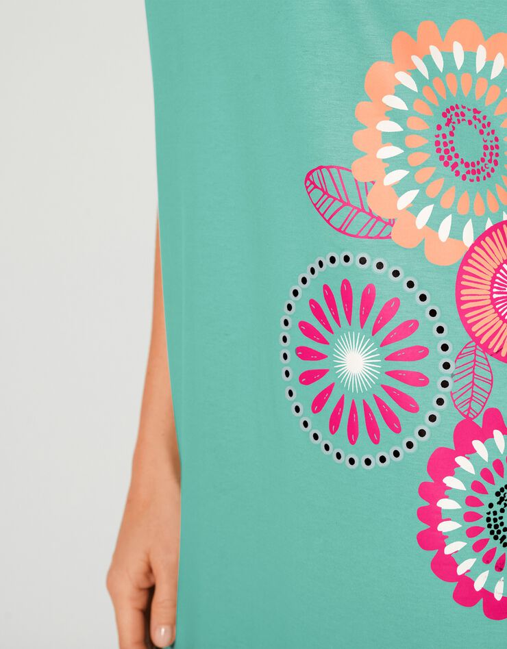 Chemise de nuit courte imprimé rosaces (lagon)