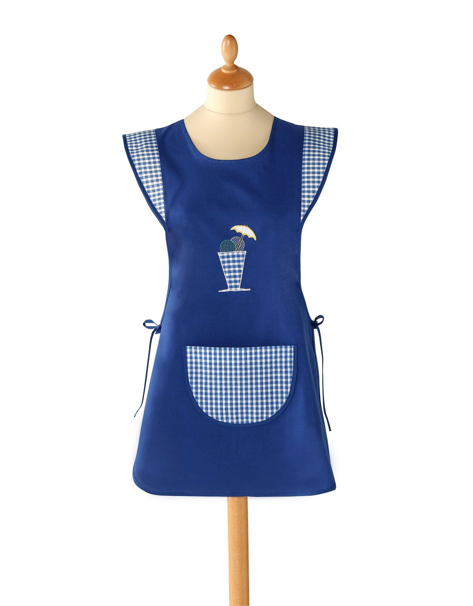 Tablier Chasuble Femme Rayé Blanc Et Bleu - Taille 46/48, Matière Polyester Et Coton, Neuf Sans étiquette