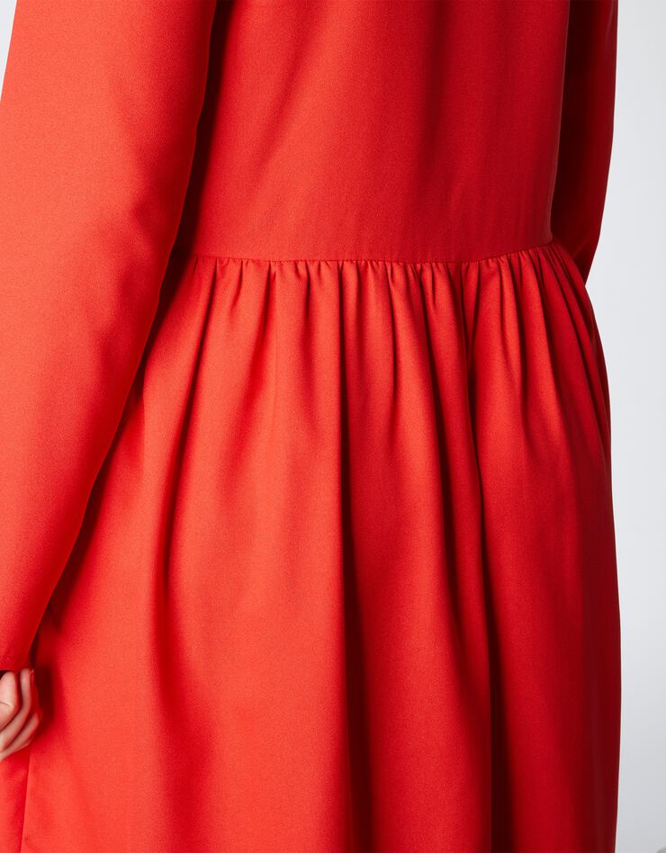 Robe chemisier unie, crêpe (capucine) Robe chemisier unie, crêpe (capucine)