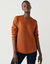 Pull &eacute;vas&eacute; col rond &agrave; c&ocirc;tes en biais, maille anglaise (caramel)