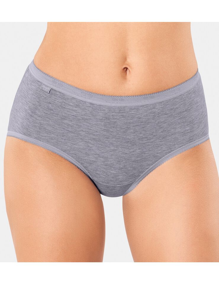 Culotte midi Basic+, lot de 3 achetées + GRATUITE (1) (gris chiné) Culotte midi Basic+, lot de 3 achetées + GRATUITE (1) (gris chiné)