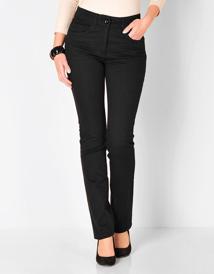 Pantalon droit gainant - petite stature entrej. 75 cm (noir) Pantalon droit gainant - petite stature entrej. 75 cm (noir)