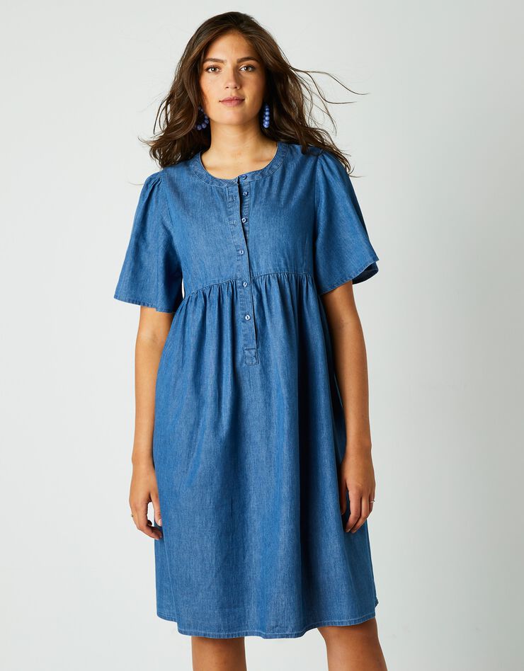 Robe évasée, denim léger (bleached) Robe évasée, denim léger (bleached)