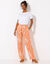 Pantalon large fluide, imprimé bicolore (mandarine / beige)