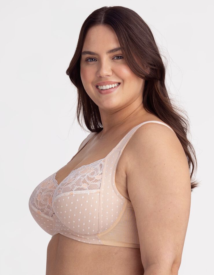 Soutien-gorge dentelle et plumetis - avec armatures (beige) Soutien-gorge dentelle et plumetis - avec armatures (beige)