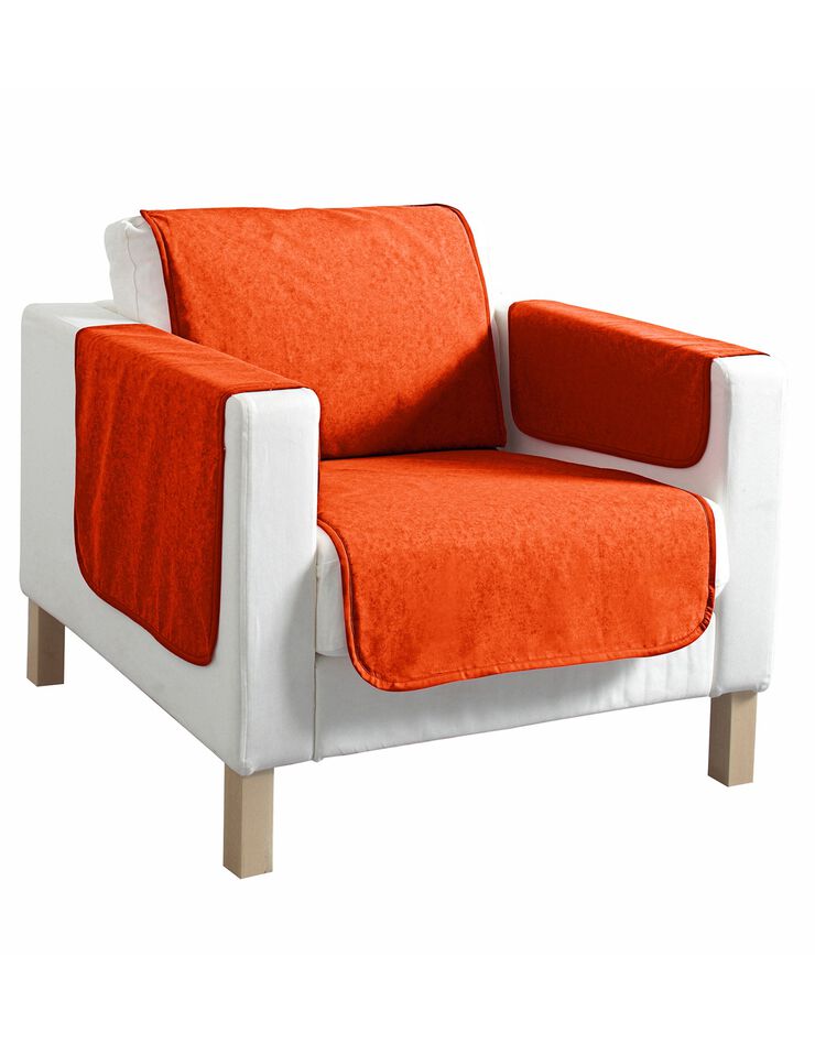 Protège-salon faux-uni antiglisse (orange)