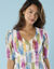 Robe longue Spécial Petites, voile imprimé (écru / violet)