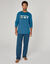 Pyjama pantalon manches longues message (bleu / marine)