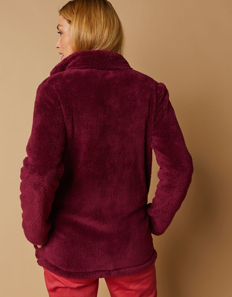 Veste zippée maille peluche (violine) Veste zippée maille peluche (violine)