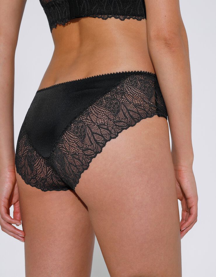 Culotte forme midi microfibre et dentelle stretch Mogo - Lot de 2 (noir) Culotte forme midi microfibre et dentelle stretch Mogo - Lot de 2 (noir)