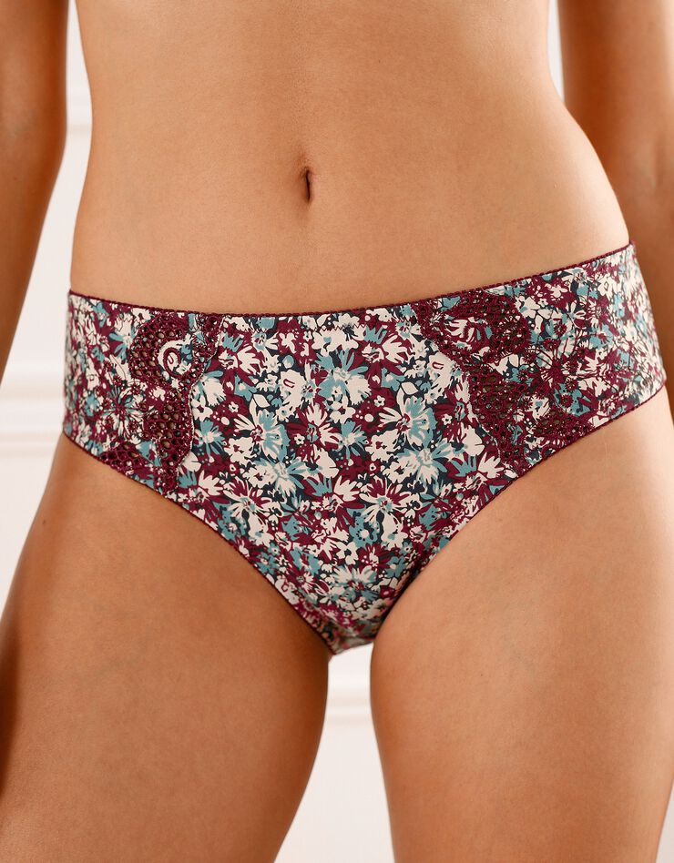 Culotte coton imprimé floral Olbia - lot de 2 (bordeaux) Culotte coton imprimé floral Olbia - lot de 2 (bordeaux)