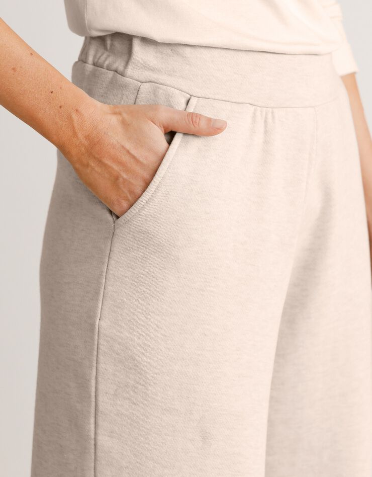 Pantalon coupe large molleton taille élastiquée (sable) Pantalon coupe large molleton taille élastiquée (sable)