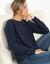 Pull spécial petites, maille perlée (marine)