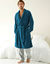Robe de chambre toucher peluche (bleu paon)