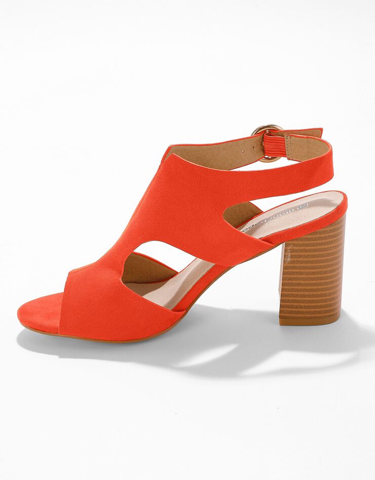 Sandales enveloppantes à talon bois (orange) Sandales enveloppantes à talon bois (orange)