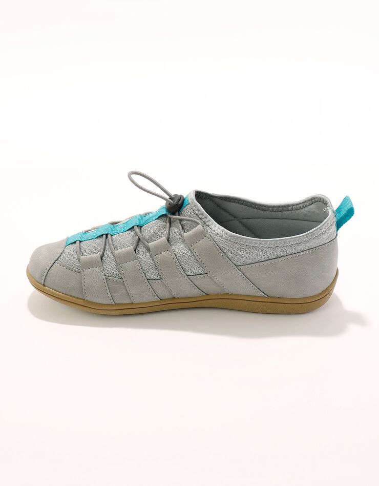Sneakers détente en mesh à lacets élastiques (gris)