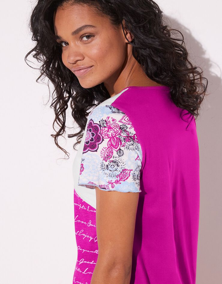 Chemise de nuit fantaisie déoupes fantaisie (fuchsia) Chemise de nuit fantaisie déoupes fantaisie (fuchsia)