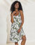 Robe en maille, imprimé tropical (vert / écru)