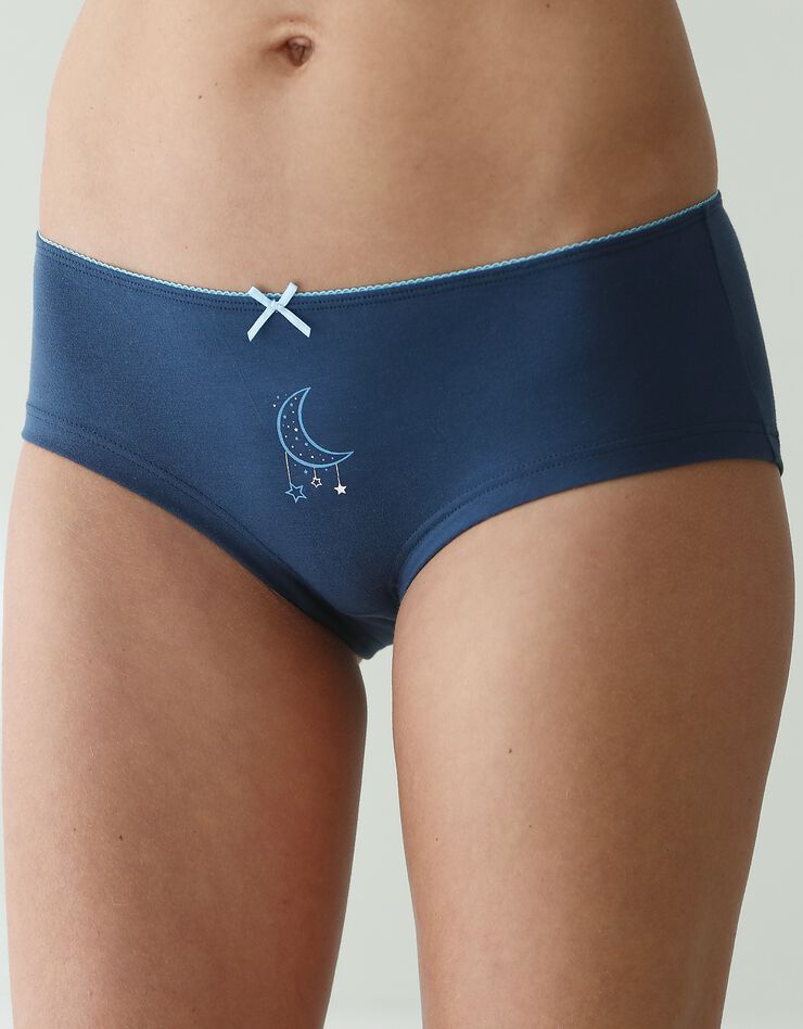Shorty coton imprimé "cosmic" - lot de 4 (bleu) Shorty coton imprimé "cosmic" - lot de 4 (bleu)