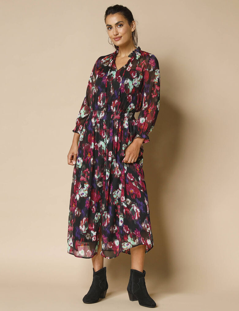 Robe midi smockée à bretelles - noir - Femme - 12.00