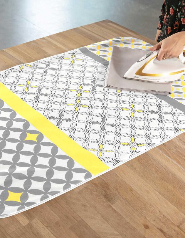 Nappe de repassage motif Marlow (gris/jaune)