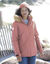 Parka imperméable zippée capuche (rose grisé)