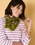 Foulard imprimé floral indien  (vert / parme)