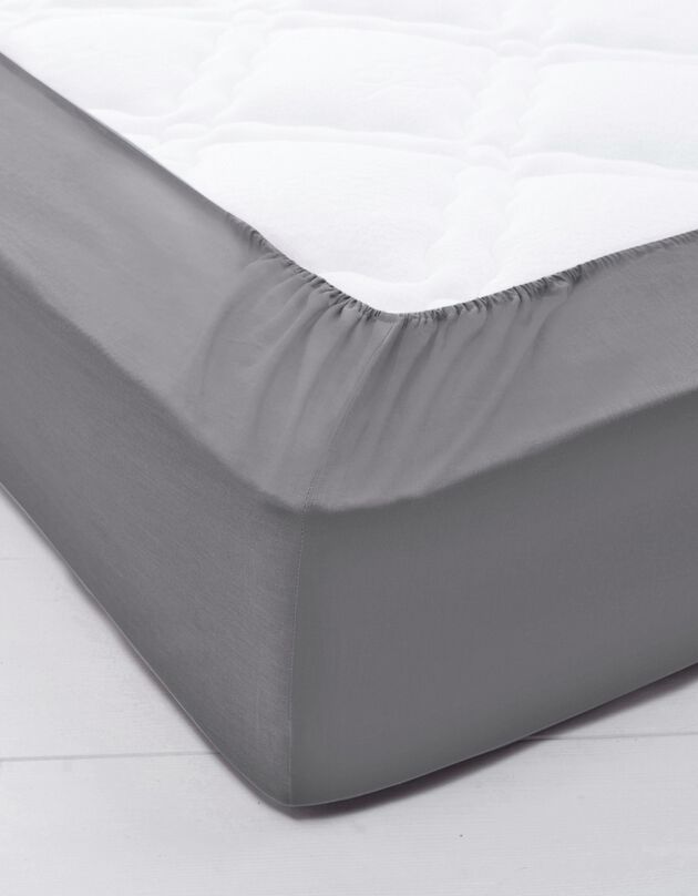 Drap-housse uni coton bonnet 32 cm (anthracite)
