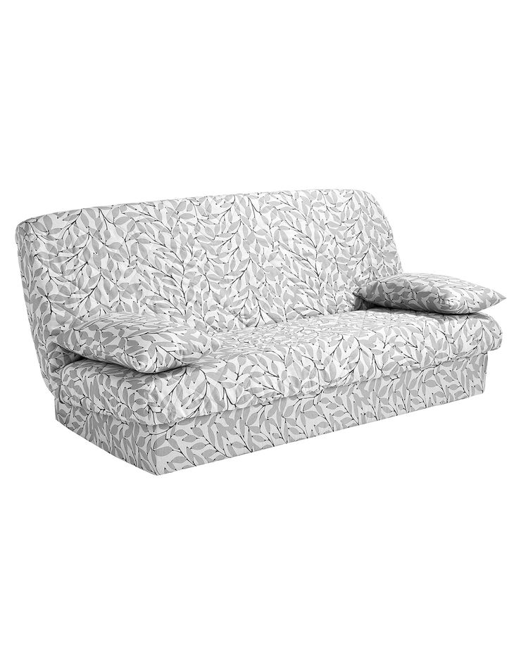 Housse de coussin imprimé feuilles - lot de 2 (gris)