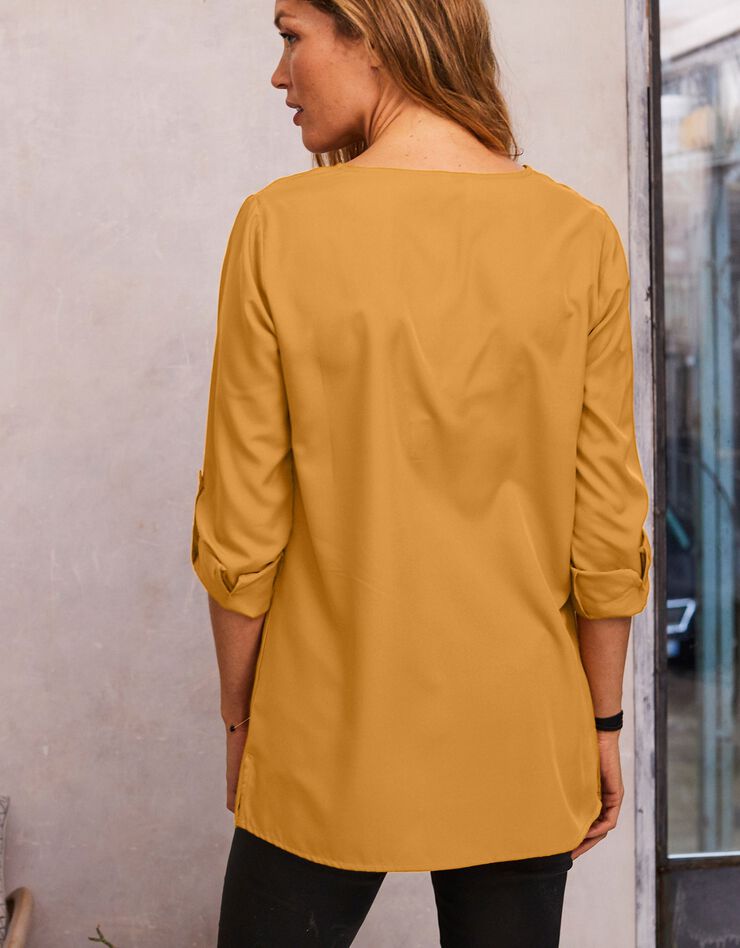 Tunique zippée unie (miel) Tunique zippée unie (miel)