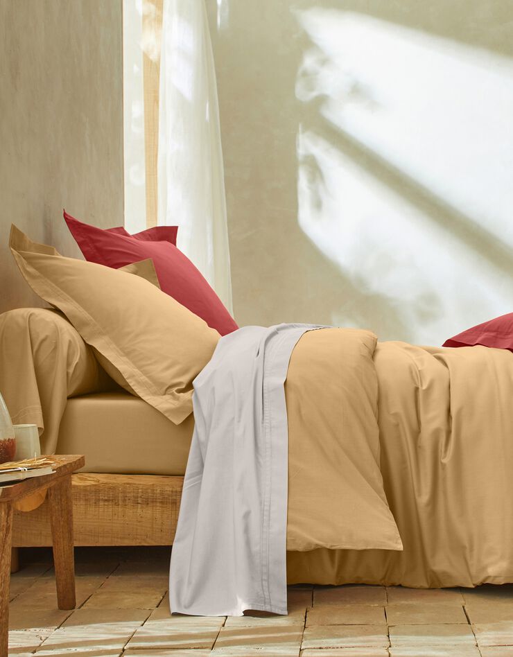 Linge de lit uni percale (miel)