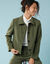 Veste blazer courte unie, Spécial Petites (kaki)