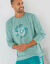 T-shirt pyjama motif devant manches longues  (aqua)