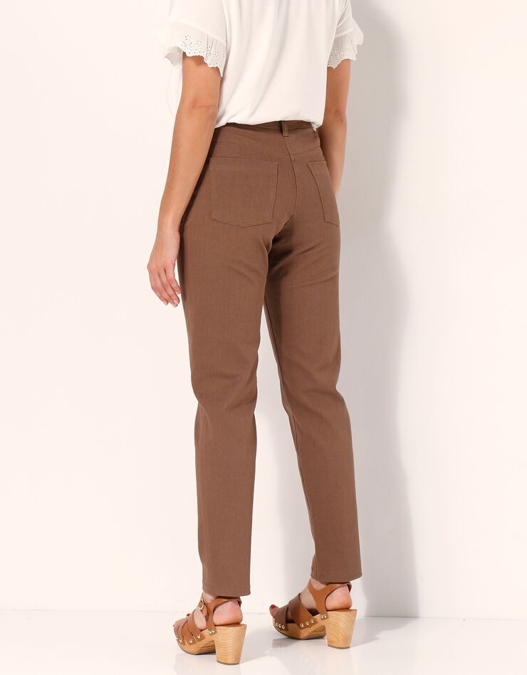 Pantalon twill coupe mom découpes fantaisie (chocolat) Pantalon twill coupe mom découpes fantaisie (chocolat)