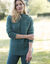 Pull col montant maille poilue fantaisie (vert)