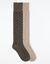 Chaussettes hautes en maille torsad&eacute;e unie - lot de 2 paires  (chocolat / taupe)