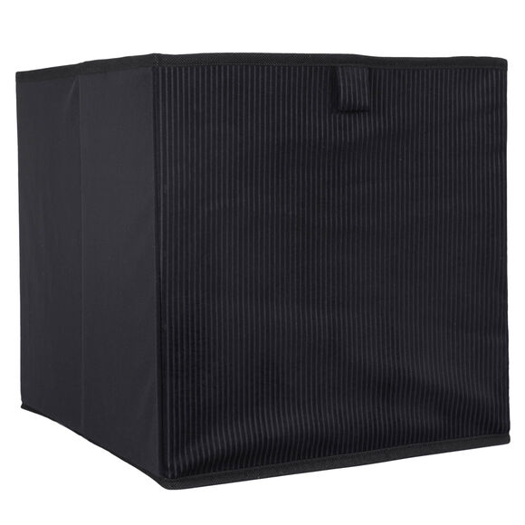 Cube de rangement pliable, velours (noir)
