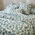 Linge de lit Petunia en coton imprim&eacute; (vert amande)