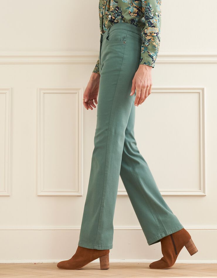 Pantalon bootcut, twill stretch (vert) Pantalon bootcut, twill stretch (vert)