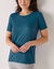 T-shirt thermique col rond - manches courtes (bleu p&eacute;trole)