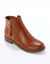 Boots bi-matière, zippées et cloutées (caramel)