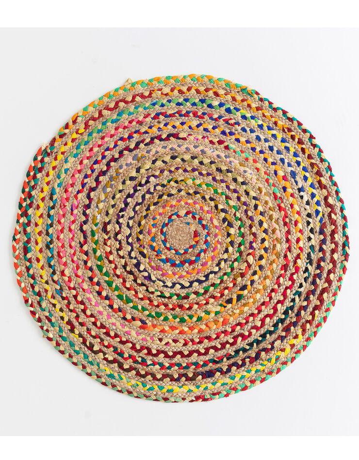 Tapis rond en jute et coton (multicolore) Tapis rond en jute et coton (multicolore)