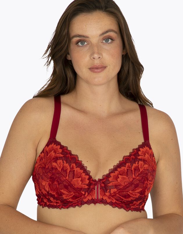 Soutien-gorge demi-coques Dentellissime avec armatures (rouge)