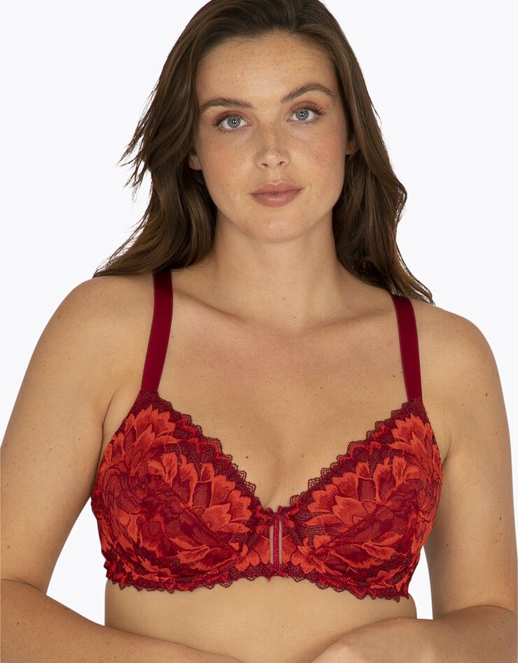 Soutien-gorge demi-coques Dentellissime avec armatures (rouge)