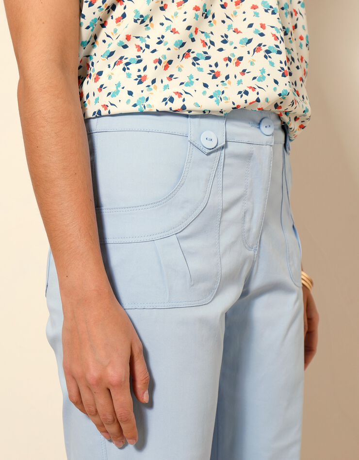 Pantacourt droit stretch (bleu grisé) Pantacourt droit stretch (bleu grisé)